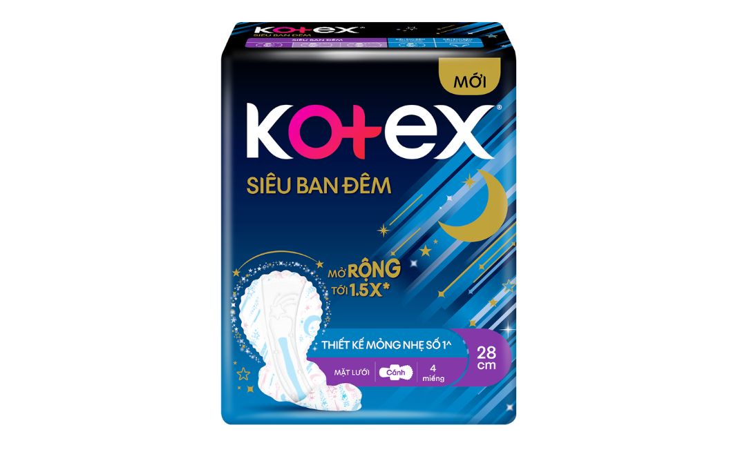 Băng vệ sinh Kotex Siêu Ban Đêm 28cm