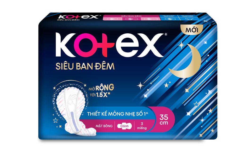 Băng vệ sinh Kotex Siêu Ban Đêm 35cm