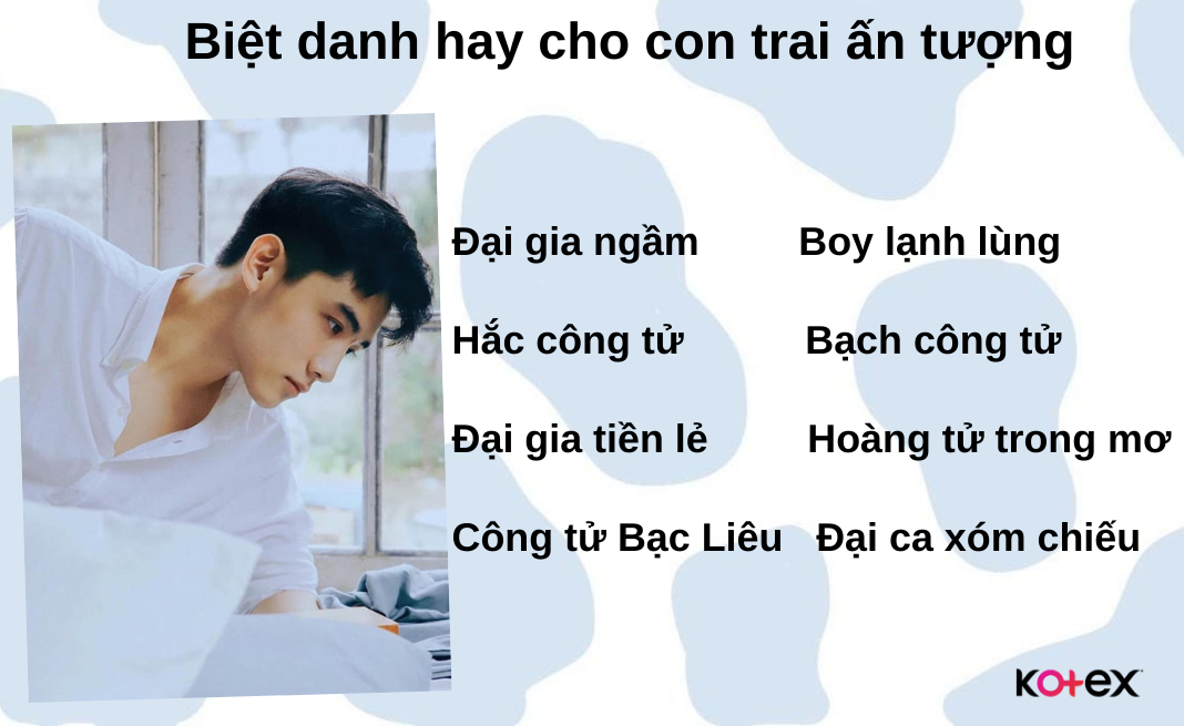 Biệt danh hay, ấn tượng cho các chàng trai