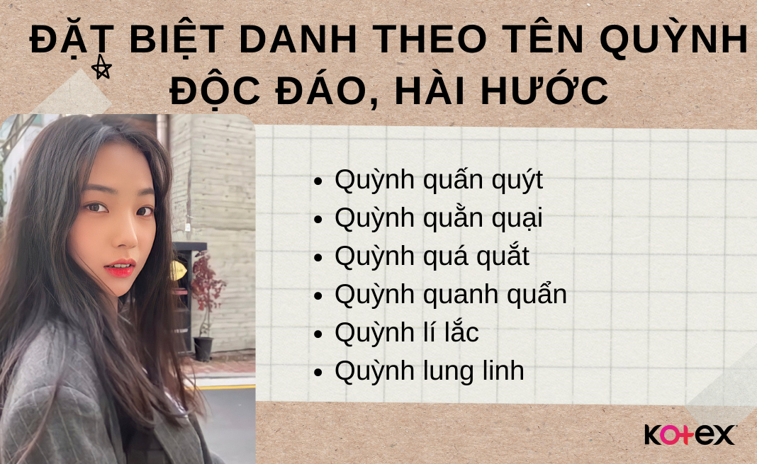 Đặt biệt danh theo tên Quỳnh độc đáo, hài hước