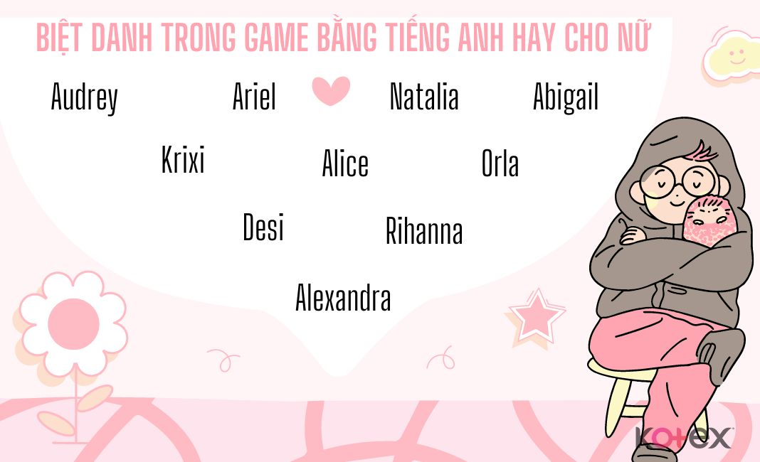 Biệt danh trong game bằng tiếng anh hay cho nữ