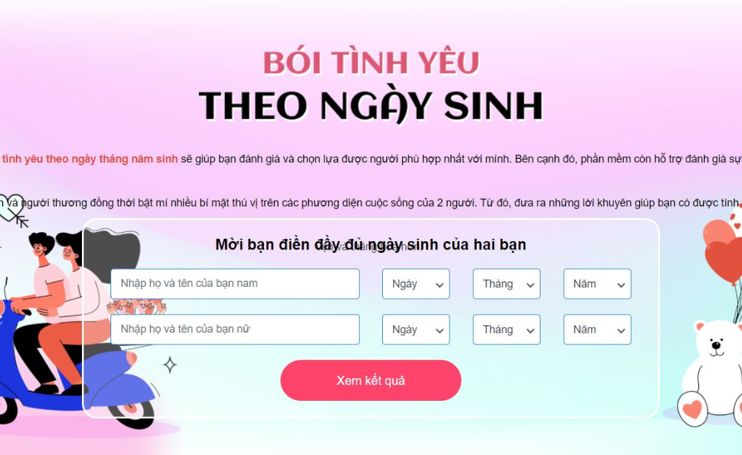 Bói tình yêu theo tên và ngày sinh