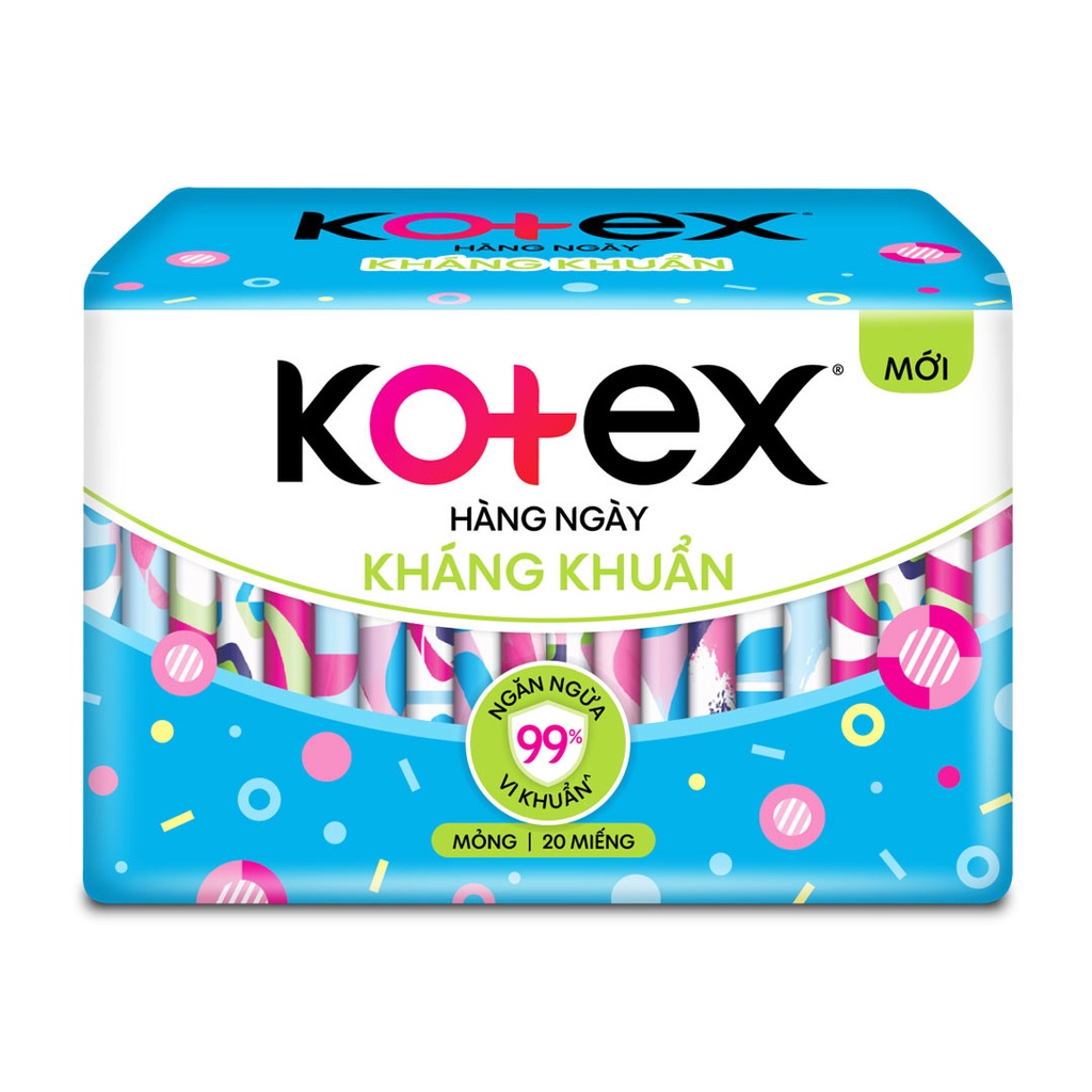 Kotex Hàng Ngày Kháng Khuẩn ngăn ngừa 99% vi khuẩn