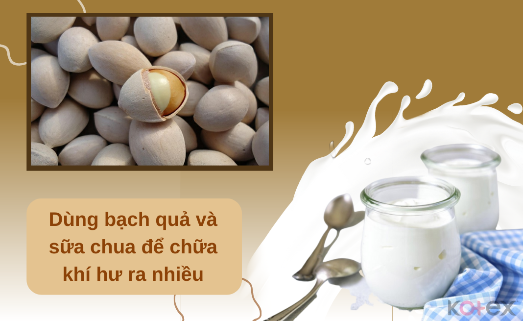 Dùng bạch quả và sữa chua để chữa khí hư ra nhiều 