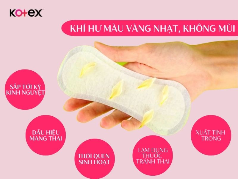 Khí hư màu vàng nhạt, không mùi