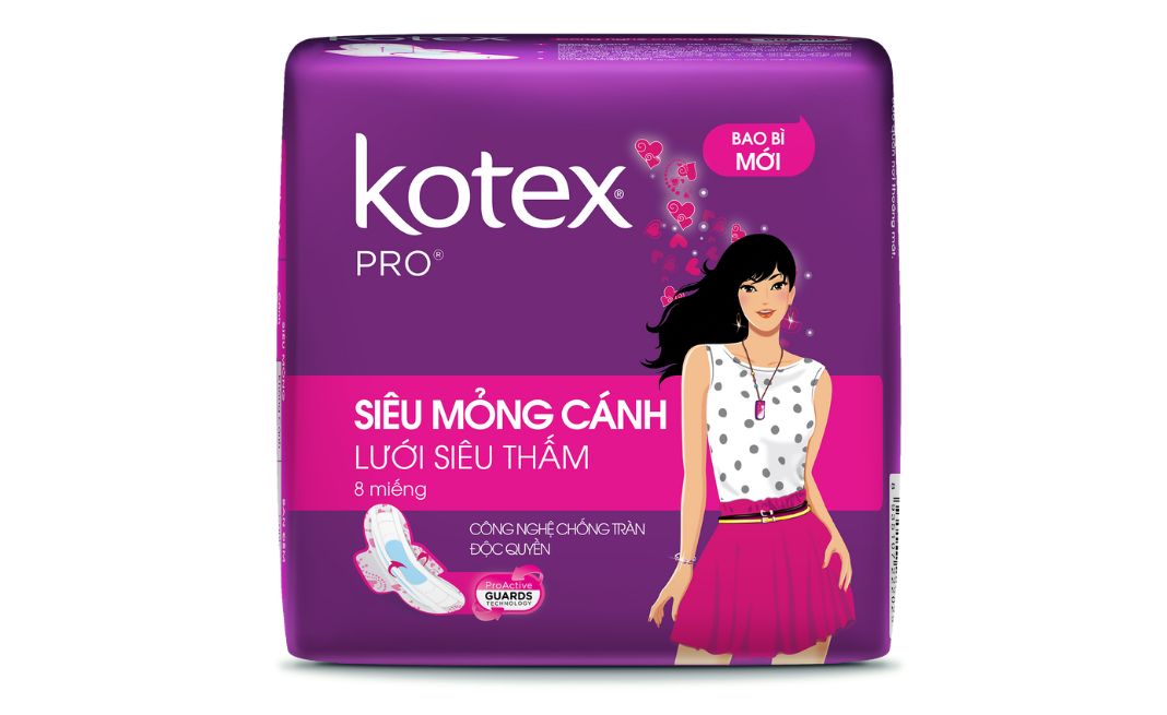 Băng vệ sinh Kotex Pro siêu mỏng không cánh 8 miếng