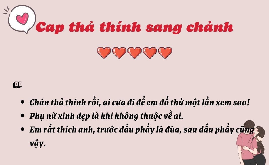 Cap thả thính sang chảnh, ngất ngây cho bạn gái