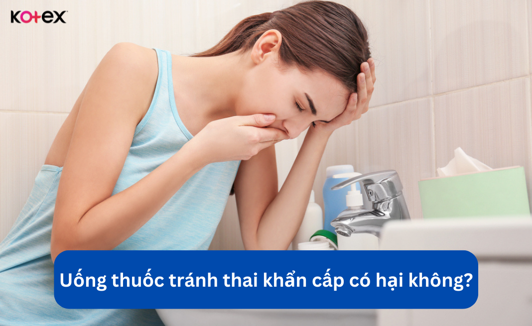 Tác dụng phụ thường gặp khi uống thuốc tránh thai khẩn cấp là chóng mặt và buồn nôn