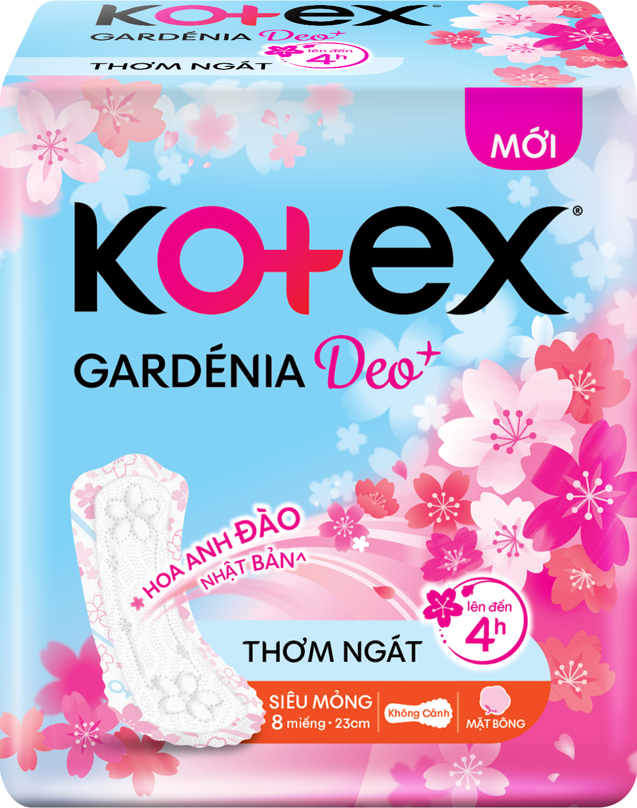 Gardenia Deo+ Hoa Anh Đào Siêu Mỏng Không Cánh 8 Miếng