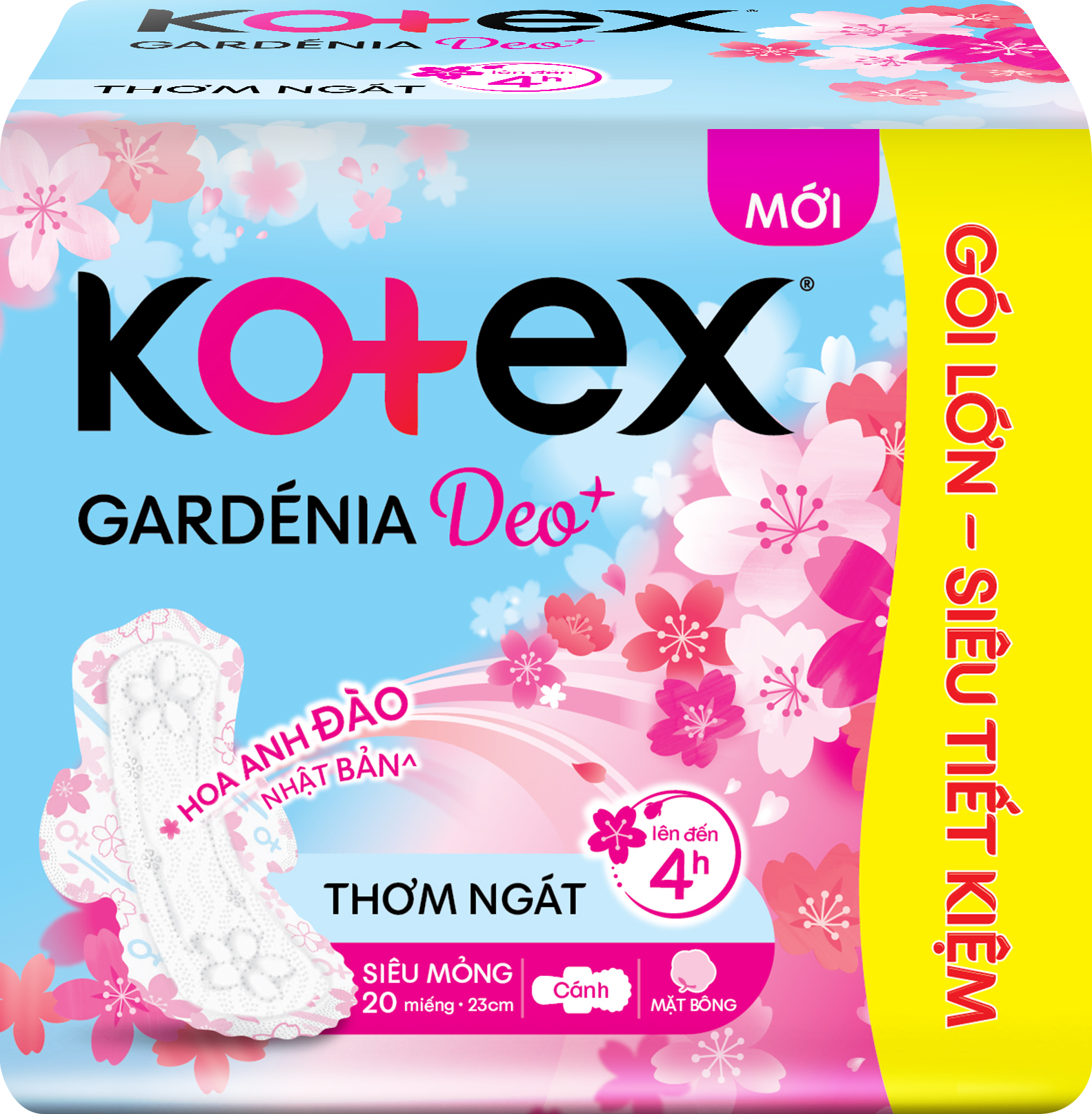 Băng Vệ Sinh Kotex Hoa Anh Đào Siêu Mỏng Cánh, 20 Miếng