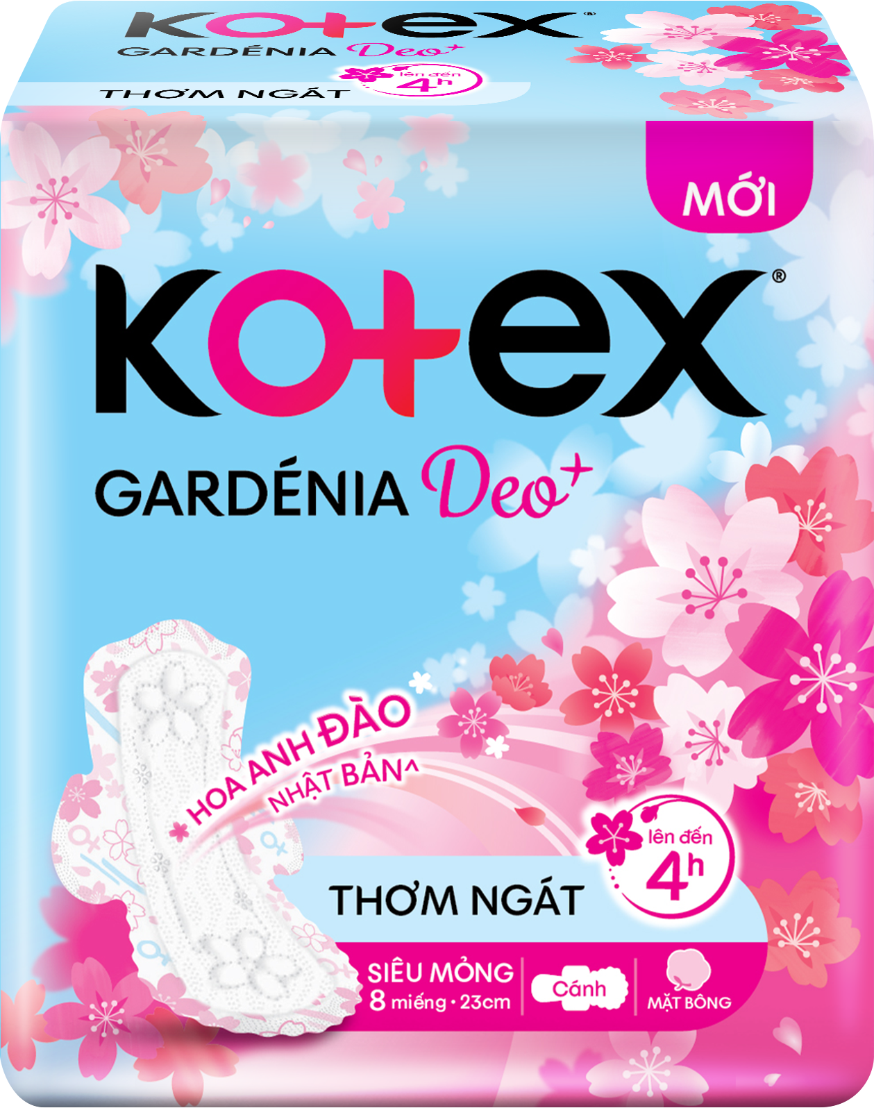 Băng Vệ Sinh Kotex® Hoa Anh Đào Siêu Mỏng Cánh, 8 Miếng