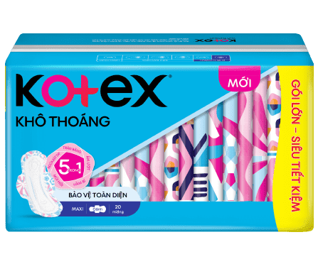 Băng Vệ Sinh Kotex® Khô Thoáng  Mặt Lưới Lụa Hóa, Siêu Mỏng Cánh, 8 Miếng