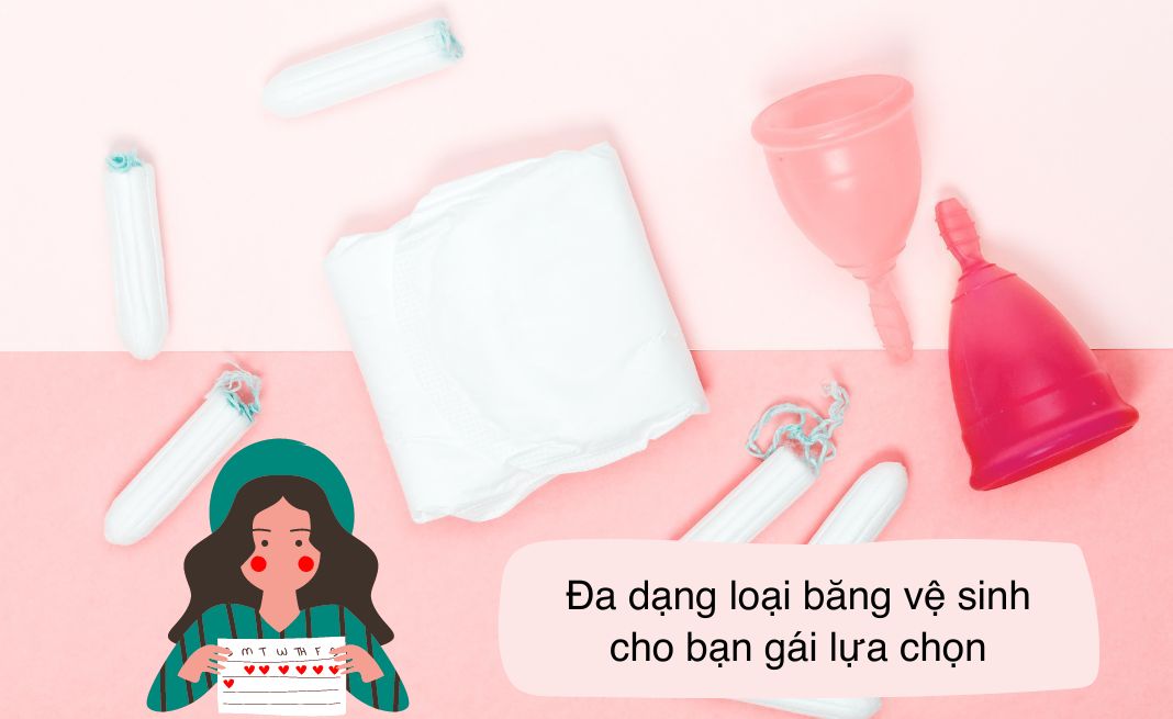 Đa dạng các loại băng vệ sinh cho bạn gái lựa chọn